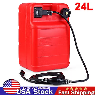 24L 6 Gallon Portable Boat Fuel Tank For Yamaha Outboard Gas Tank With Connector • $70.99