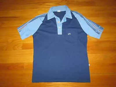 Gold LaBEL HANG TEN Vtg 70s 80s Blue Stipe Surf Pocket Polo T Shirt Op Medium • $49.99