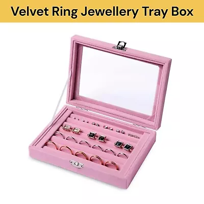 Velvet Ring Earring Show Jewelry Box Display Organizer Tray Holder Storage Case • $18.99