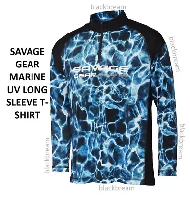 Savage Gear Marine Uv Long Sleeve Tee Shirt Fishing Lure Predator Pike Zander • £33.95