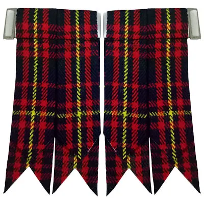 £4.49 • Buy Cameron Of Errachet Tartan Kilt Flashes With Heavy Buckle/Kilt Hose Sock Flashes