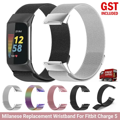 UP Watch Strap Milanese Stainless Steel Band Magnetic Loop For Fitbit Charge 5 • $15.63