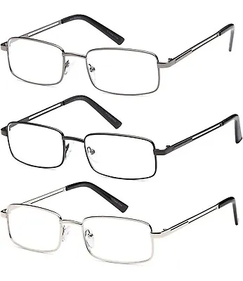 $13.88 • Buy GAMMA RAY OPTICS Reading Glasses 3X Stainless Flex Readers +3.00 New In Box