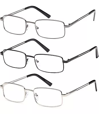 $13.88 • Buy GAMMA RAY OPTICS Reading Glasses 3X Stainless Flex Readers +3.00 New In Box