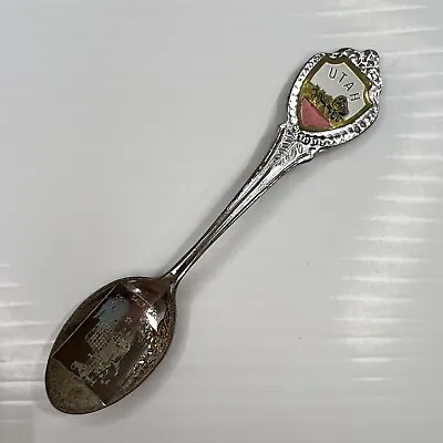 Utah Salt Lake City Mormon Temple Covered Wagon Enamel Vintage Souvenir Spoon • $6