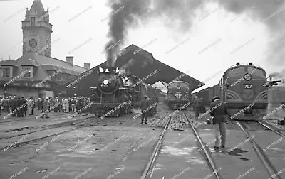 24.	 ORIG NEG Maine Central 470 4-6-2 With E7s At Un Station For Final Steam • $12.50