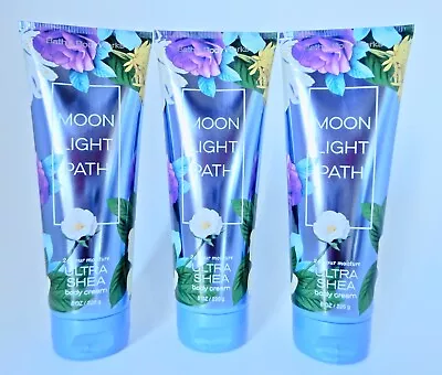 3 BATH & BODY WORKS MOONLIGHT PATH 24 HOUR MOISTURE ULTRA SHEA BODY CREAM 8oz  • $39.99