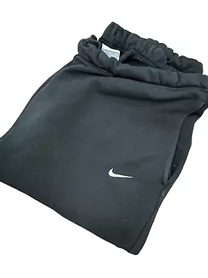 Vintage Y2K Nike Men’s Medium Swoosh Logo Black Faded Sweatpants Drawstring • $19.99