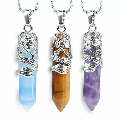 £3.89 • Buy Hexagonal Natural Quartz Crystal Chakra Healing Point Pendant Necklace Jewelry