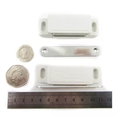 £1.98 • Buy 2 X LARGE  75mm  MAGNETIC DOOR CUPBOARD STOP MAGNET DOOR CATCH STOPPERS H857
