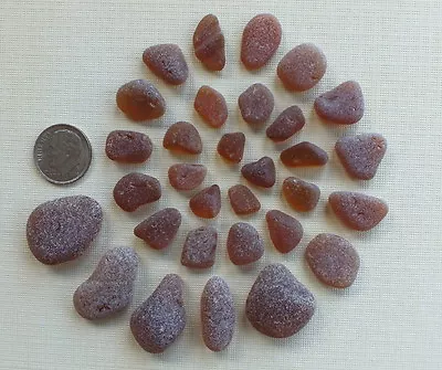 30 Assorted Pieces Of GOLDEN AMBER Beach Sea Glass Choice Jewelry Quality • $16.95