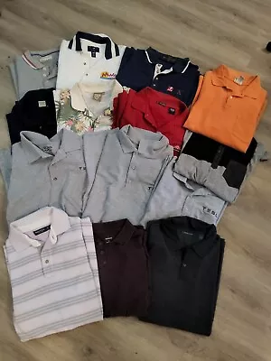 Lot Of 15 Vintage Modern Golf Polo Shirts Xerox Maui 99 Y2k Lrg Resellers Bundle • $0.99