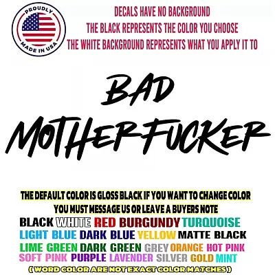 Car Window Decal Truck Outdoor Sticker Bad Mother F*er F Around And Find Out • $3.90