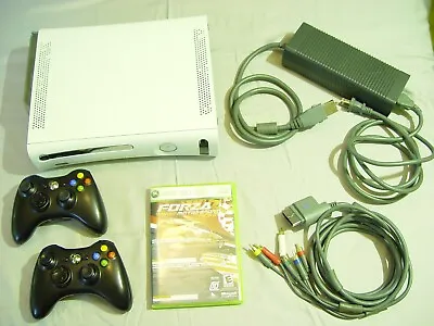 $0.99 • Buy Microsoft Xbox 360 Console WHITE HDD Bundle JOYSTICKS