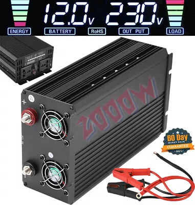 £89.95 • Buy 1000W 2000W Pure Sine Wave Power Inverter Converter DC 12V To 240V USB UK