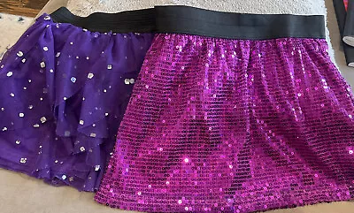 Two Monster High Girls Purple Skirts 6/6X Tutu And Sequins • $22