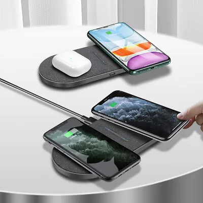 2in1 30W Wireless Charger Mat Charging Pad For IPhone 14 13 12 Samsung S23 Ultra • $23.89