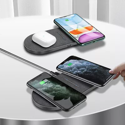 2in1 Wireless Charger Charging Pad For Apple AirPods IPhone 15 Samsung S23 Ultra • $16.99