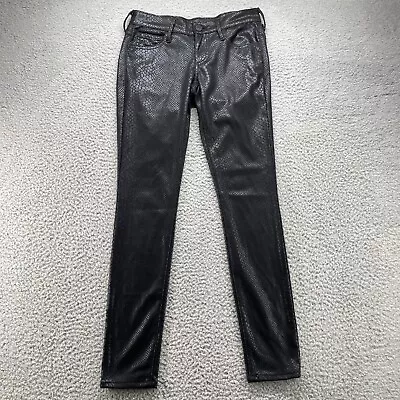 True Religion Pants Women Black 28 Casey Low Rise Super Skinny Faux Leather • $26.88