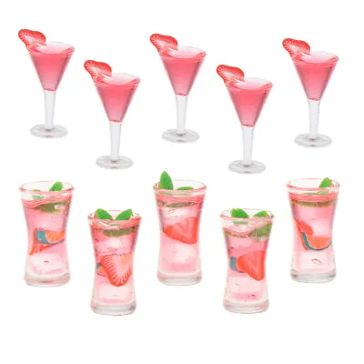 £11.53 • Buy Lots 10 Dolls House Miniature  Cocktail Cups Drinks Kitchen Bar DIY