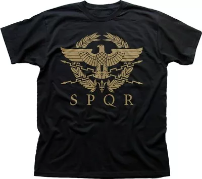 SPQR Roman Gladiator Imperial Golden Eagle Army Printed T-shirt OZ9183 • $17.62