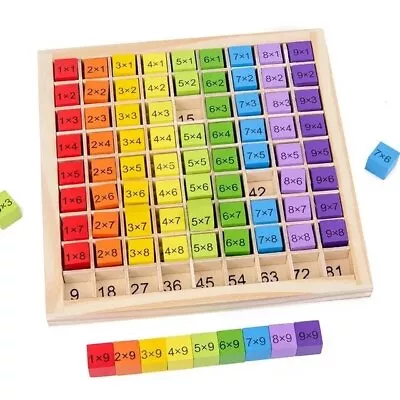 Wooden 99 Multiplication Table Wooden Toy For Children Math Montessori Digital • $12.98