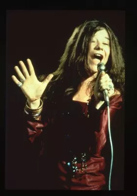 Janis Joplin Expressive Singing In Concert Vintage Photo Agency Transparency • $24.99