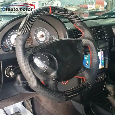 Real Carbon Fiber Flat Customized Steering Wheel For Mercedes-Benz W210 E55 E320 • $799