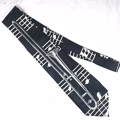 $7.50 • Buy Trombone Men's Neck Tie Music Brass Musical Instrument Black Renaissance Ties