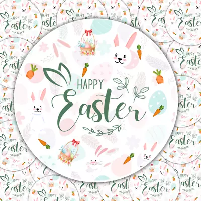 Easter Stickers Happy Easter Stickers Egg Thank You Labels Gift Craft Box Stick • £2.99