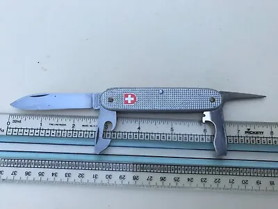 2001 Victorinox Soldier 1961 Swiss Army Knife Silver Alox  • $59.99