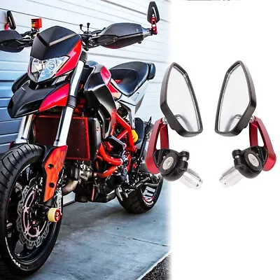 Motorcycle 7/8  Handle Bar End Rear View Mirrors For Ducati Hypermotard 939 1100 • $27.11