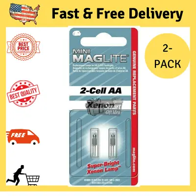 Maglite Replacement Lamps For 2 Cell AA Mini Flashlight LED Super Bright 2 Pack • $11.49