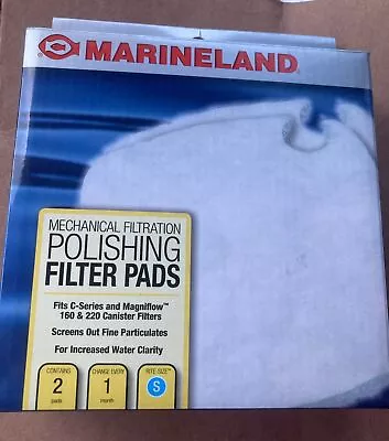 2 Packs New MarineLand Polishing Filter Pads  Canister Size C C-160 & C-220 • $8