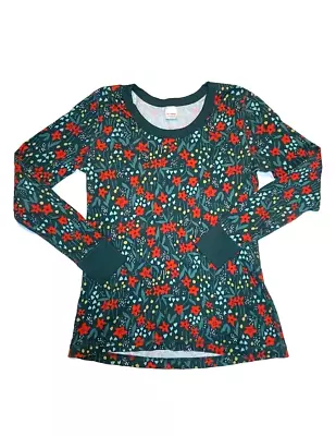 Hanna Andersson Womens Large 12 14 Poinsettia Scoop Neck Pajama Top Shirt Xmas • $27.95