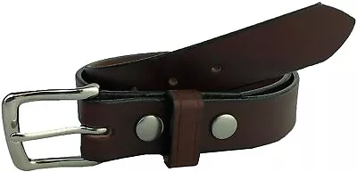 Handmade Amish Men's Leather Belt Crafted Rustic Cowhide With Snap On Buckle  • $32.99