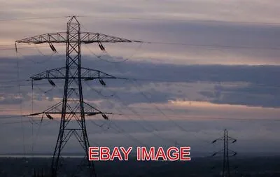 £1.80 • Buy Photo  Pylons At Portsdown Pylons In The Sunset. Looking West From Just In Front