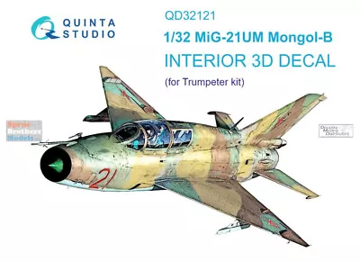 QTSQD32121 1:32 Quinta Studio Interior 3D Decal - MiG-21UM Mongol-B (TRP Kit) • $85.84