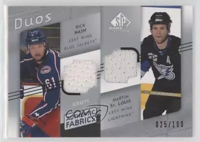 2008 SP Game Used Edition Authentic Fabrics Duos Martin St Louis Rick Nash HOF • $6.29