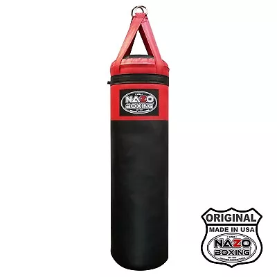 Nazo Boxing  80 Pounds Filled Punching Bag  4 FT   Black Red Made In USA • $174.98