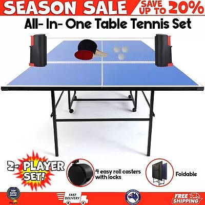 Indoor Table Tennis Foldable Table Ping Pong Pingpong Balls Racket Paddle Pack • $350.99