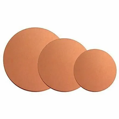 0.9mm Round Pure Copper Metal Discs - 43mm 50mm 60mm 80mm - BLANK DISCS COPPER • £2.39