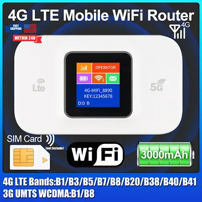 Unlocked 4G LTE Wireless WiFi Router Mobile Broadband Portable MIFI LCD Hotspot • $22.75