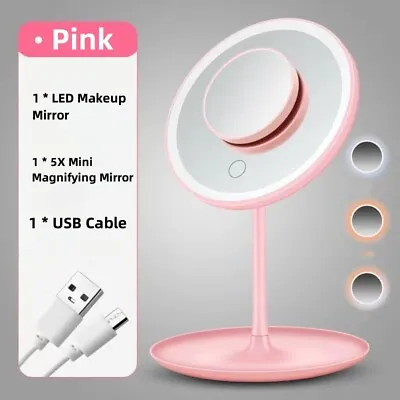 Magnifying Mirror LED Lights Make Up Shaving Bathroom Cosmetic Vanity Uk • £7.89