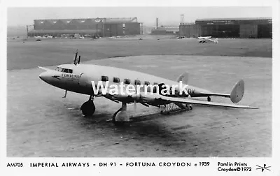 5076. De Havilland Fortuna Civil Aircraft. Imperial Airways. Croydon. C. 1939 • £1.95
