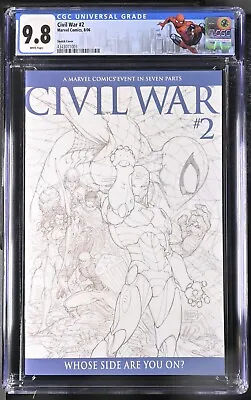 Marvel Comics - Civil War #2 2006 - Michael Turner Sketch Variant - CGC 9.8 • $165.75