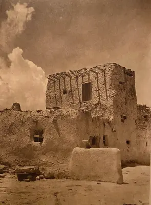 Edward S Curtis Paguate Watchtower Photogravure 1925 New Mexico Laguna Pueblo • $2840