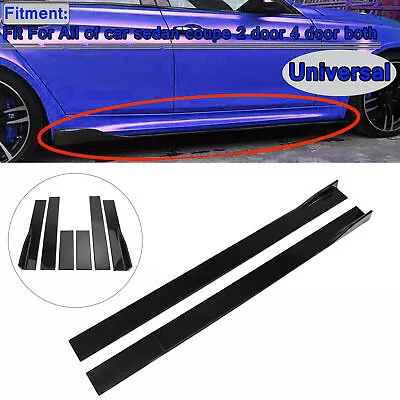 Pair Of Side Skirts Extensions Splitters Fit For VW Golf  Ford Mustang Focus • $161.69