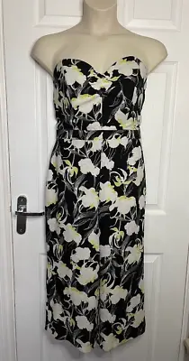 Miss Selfridge Size 14 Strapless Floral Wide Leg Jumpsuit • £12