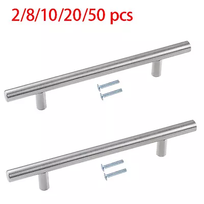 T Bar Pull Handles Solid Steel Kitchen/Bathroom Cabinet Hardware Modern Knob KPT • $5.99